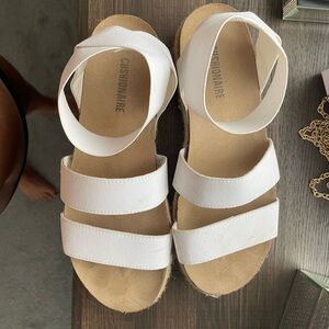 White platform sandals
